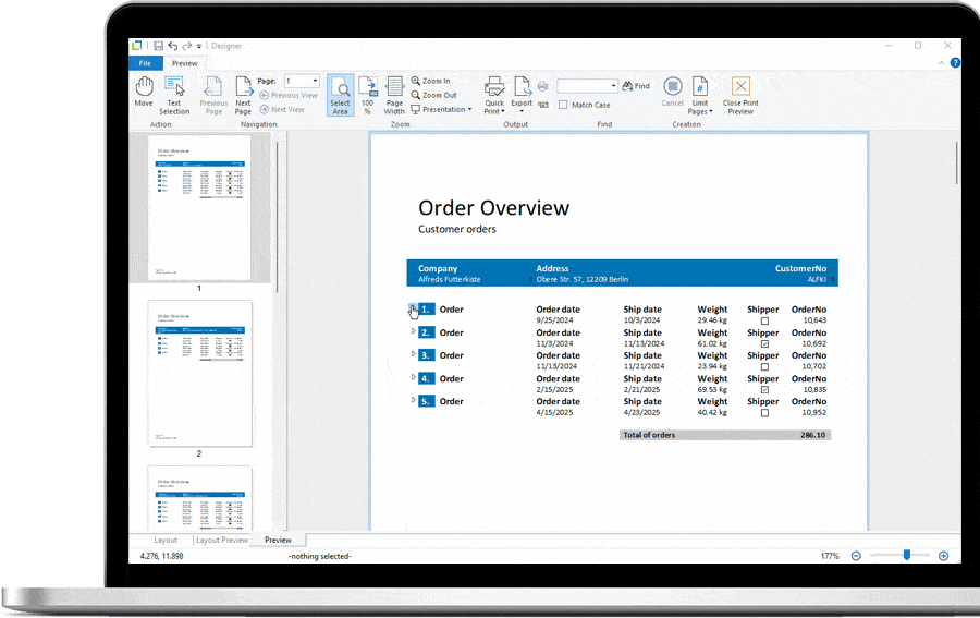 interactive reporting fundctions