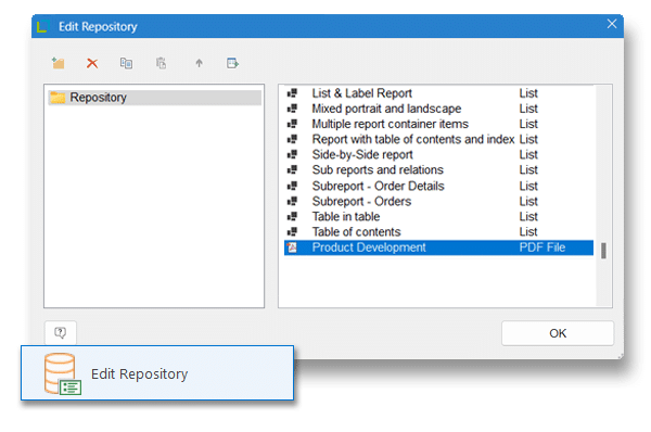 New dialog repository